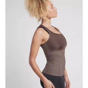 ATHLETA Vitality Rib Tank Top Size S Small Brown Sleek MSRP $59